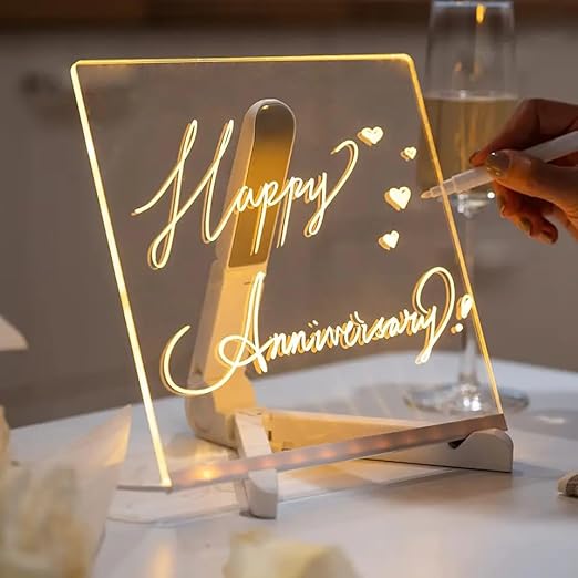 3D Acrylic Glowing LED Message Board with 12 pens (20*20 cm) - Image 8