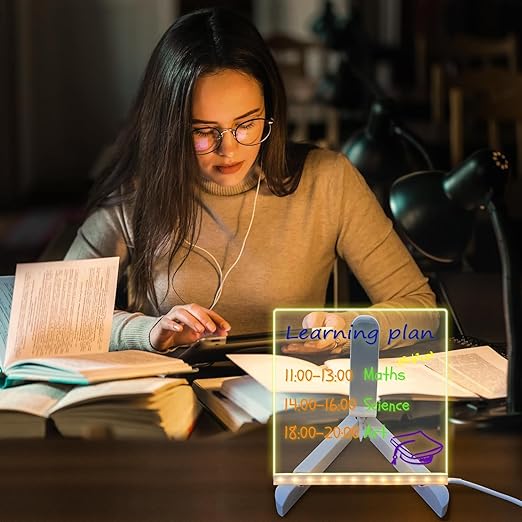 3D Acrylic Glowing LED Message Board with 12 pens (15*15 cm) - Image 7