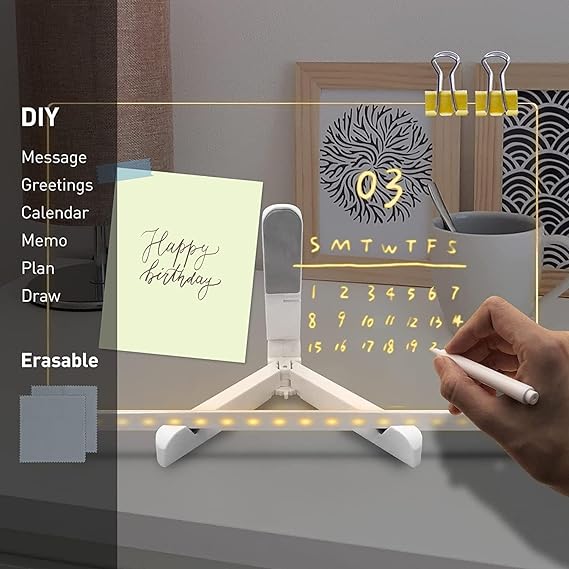 3D Acrylic Glowing LED Message Board with 12 pens (20*30 cm) - Image 8