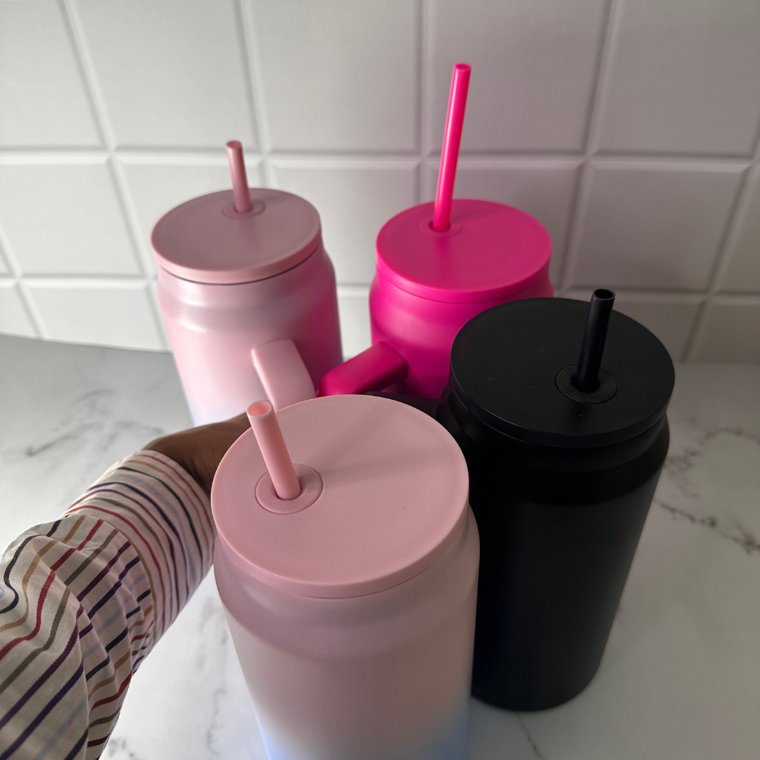 1500 ml Stainless Steel Large Travel Tumbler with Handle and Leak proof Lid & Straw (only black) - Image 2