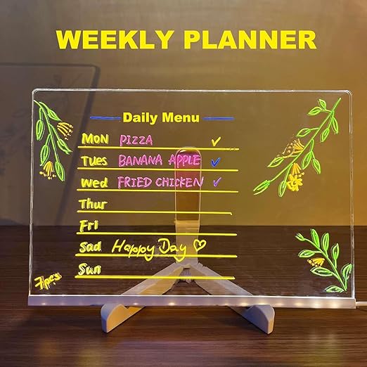 3D Acrylic Glowing LED Message Board with 12 pens (20*30 cm) - Image 4