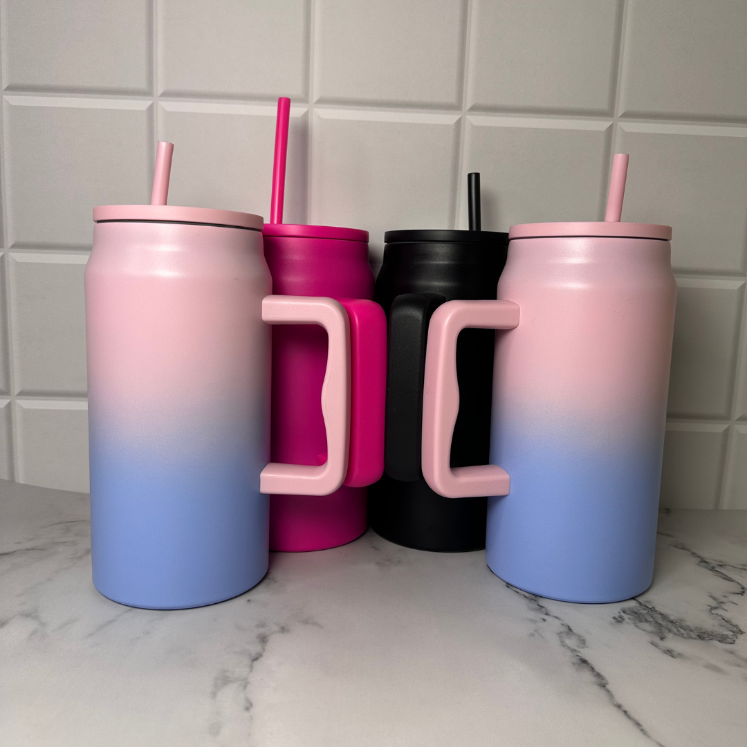 1500 ml Stainless Steel Large Travel Tumbler with Handle and Leak proof Lid & Straw (only black) - Image 3