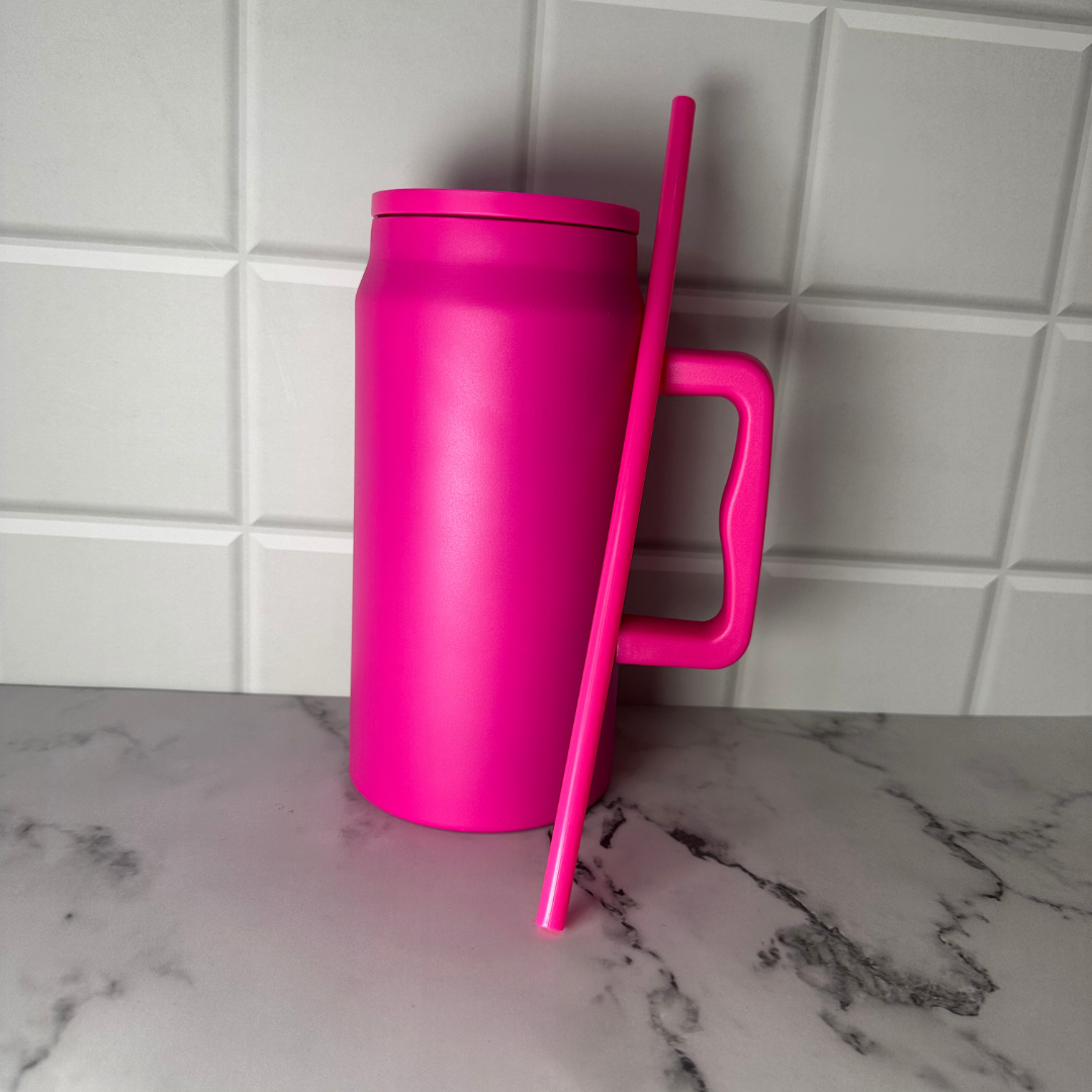 1500 ml Stainless Steel Large Travel Tumbler with Handle and Leak proof Lid & Straw (only black) - Image 4