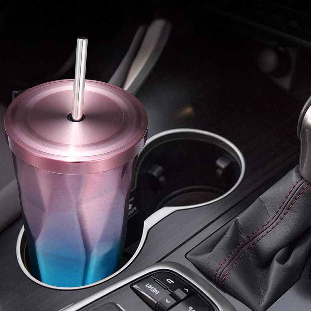 Stainless Steel Diamond Cut Shape Double Wall Vacuum Tumbler with Lid and straw - Image 7