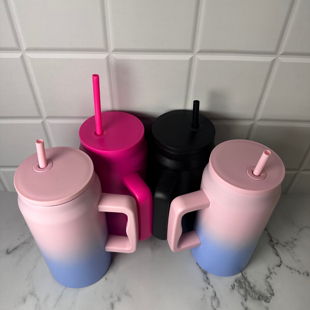 1500 ml Stainless Steel Large Travel Tumbler with Handle and Leak proof Lid & Straw (only black) - Image 6