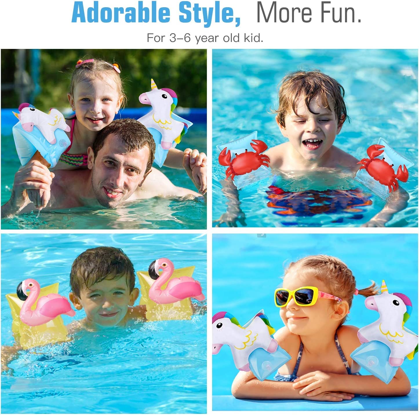 Inflatable Arm Swimming Floats Bands for Children and Adults Eather Swimming arm Float mix (pack of1)