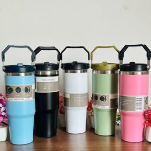 900 ml Stainless Steel Travel Tumbler with Straw & Lid(only mix color)