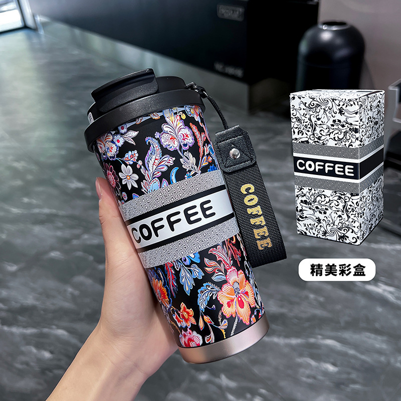 Stainless Steel Coffee Travel Sipper with Straw & Flip Lid (550 ML) - Image 10