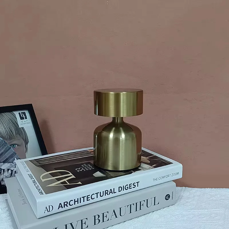 Mini Metal Table Gold Lamp with 3 color changing mode - Image 5