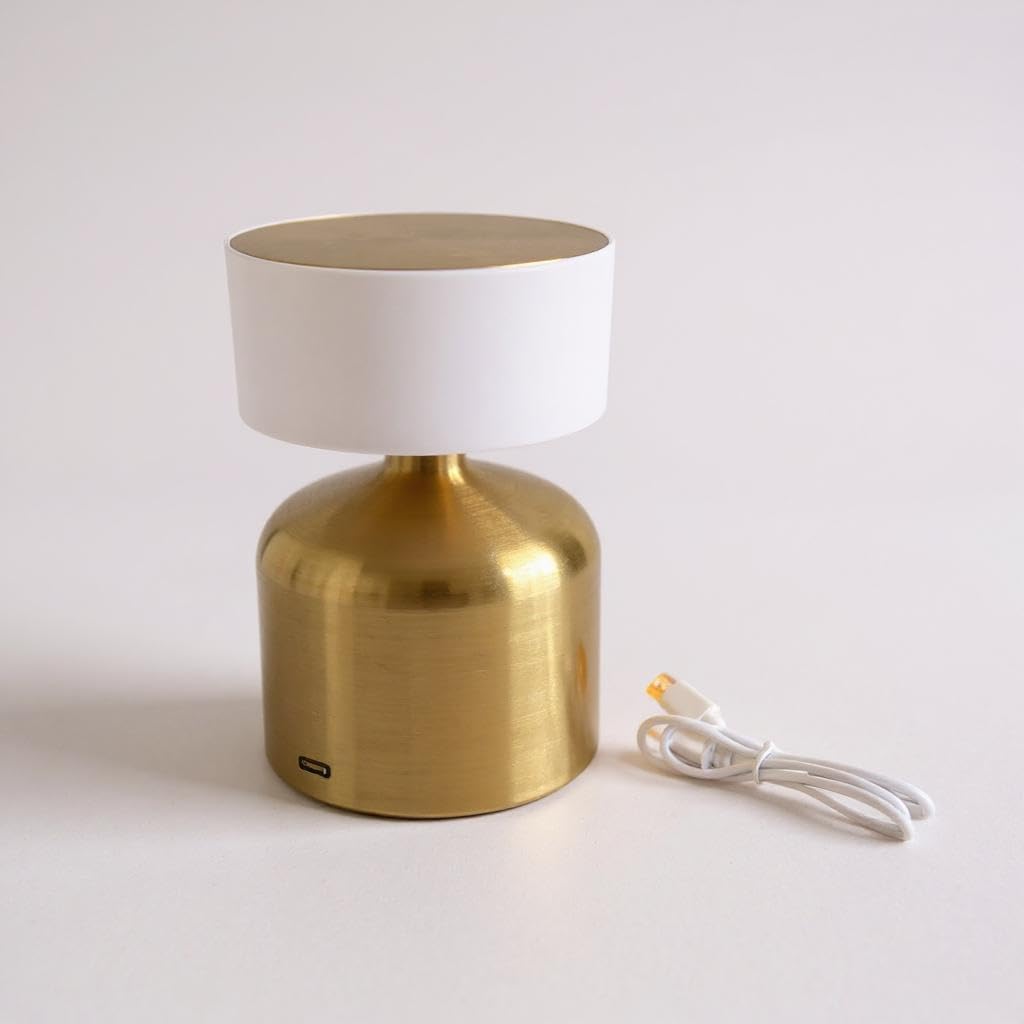 3 Colour Touch Control USB Charging Decorative Metal Modern Golden Table Lamp - Image 5