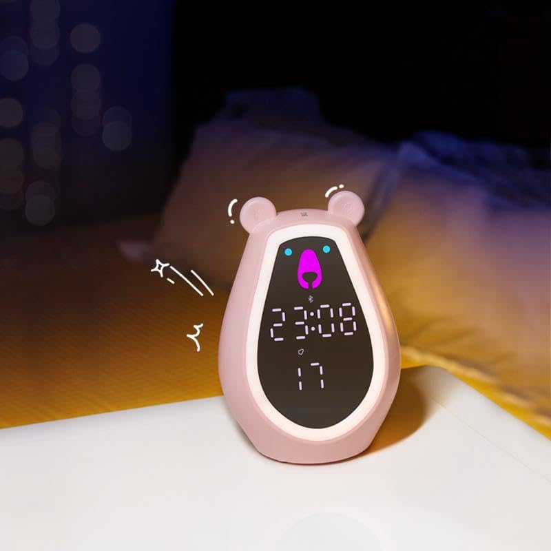 Adorable Bear Alarm Clock with Digital Mirror & Gesture Sensing Makeup Light – Snooze Mode(mix color only) - Image 7
