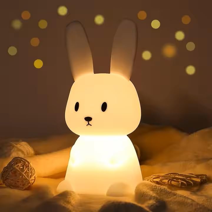 Silicone Sitting Bunny Rechargeable LED Night Lamp