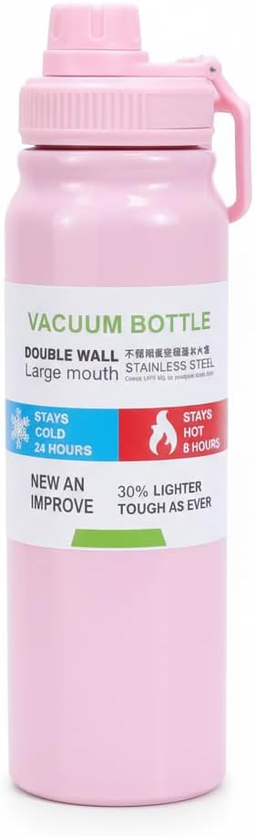 Stainless Steel Water Bottle 1000 ml (Pink) - Image 6