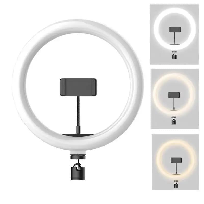 10 Inch LED Ring Light with 3 Level Brightness Dimmable Lighting for Vlogging(white) - Image 4