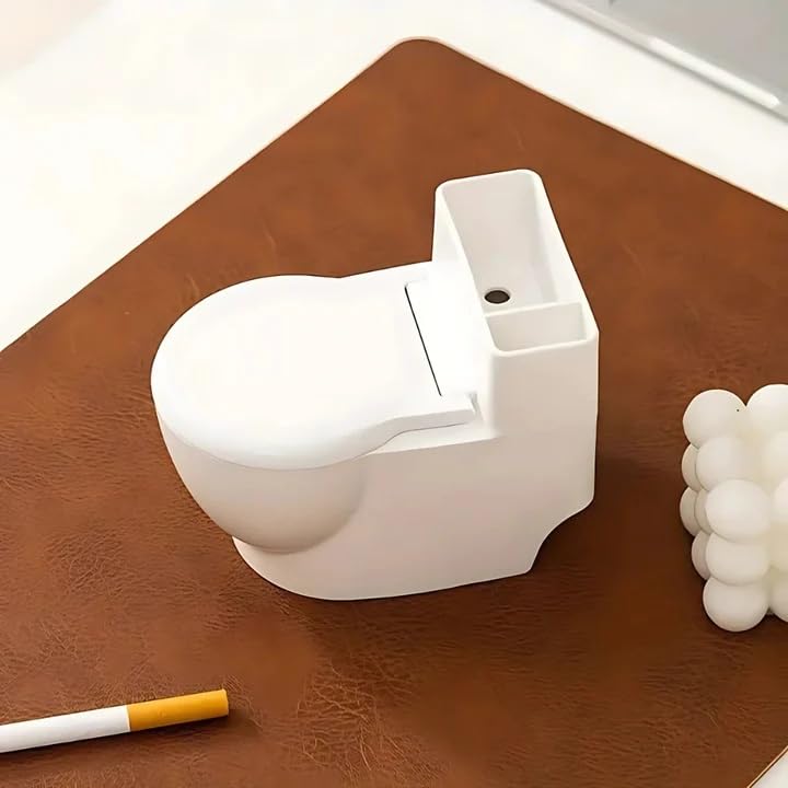Toilet Ashtray - Quirky White Toilet-Shaped Cigarette Holder Ashtray - Image 2