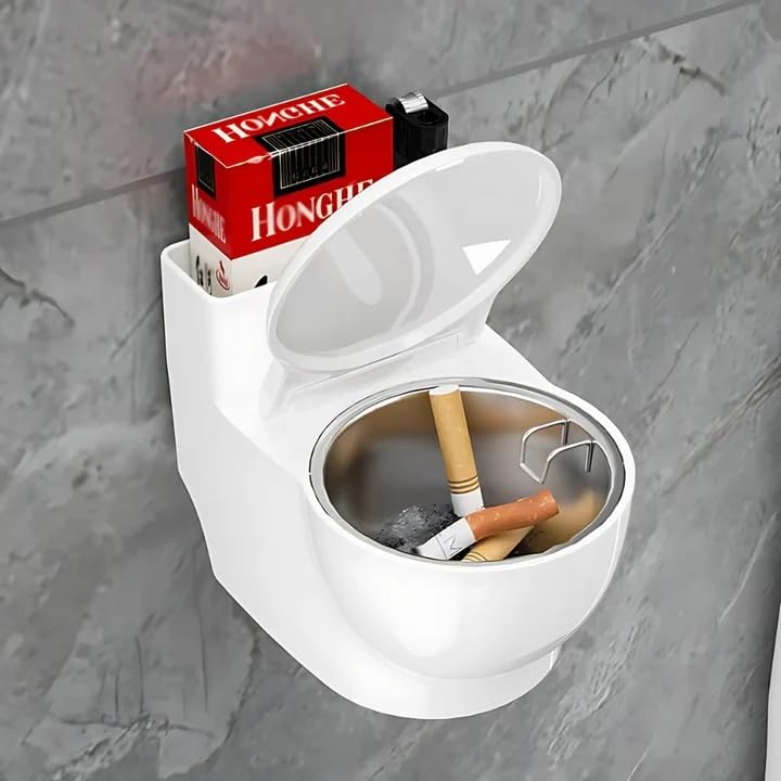 Toilet Ashtray - Quirky White Toilet-Shaped Cigarette Holder Ashtray - Image 7