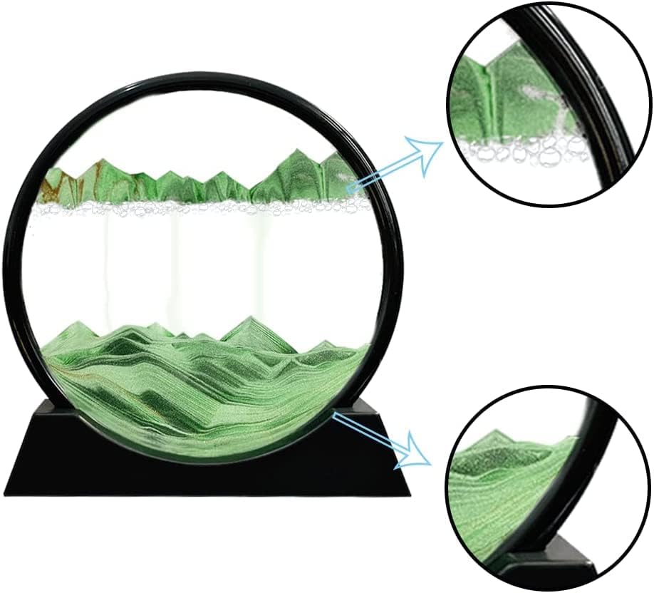 3D Moving Sand Art Round Glass Liquid Picture (10 inch mix color only) - Image 4