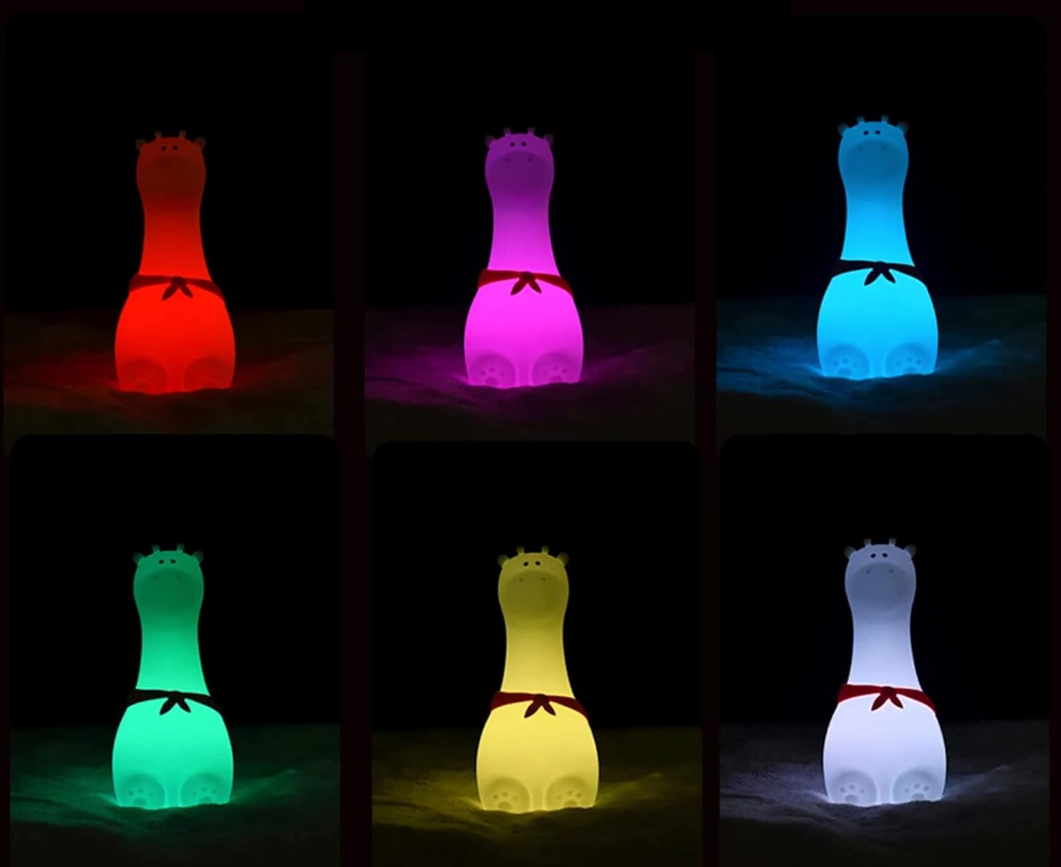 Silicone Rechargeable Giraffe night Lamps for kids Multicolor - Image 7
