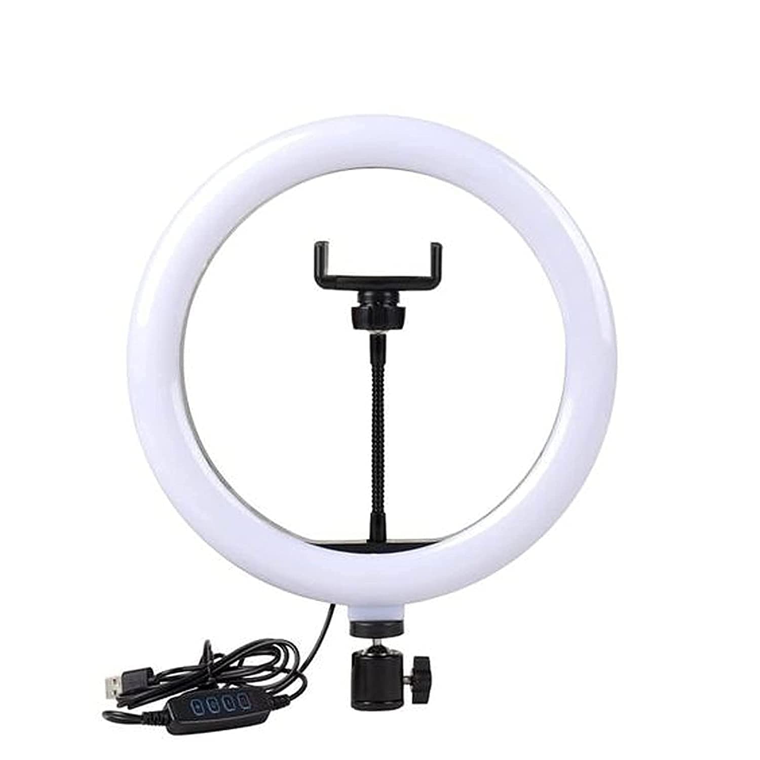 10 Inch LED Ring Light with 3 Level Brightness Dimmable Lighting for Vlogging(white)