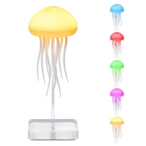 RGB Gradient Jellyfish Lamp with Dancing Legs,Touch Sensor, Christmas Gifts (Hanging + Base)