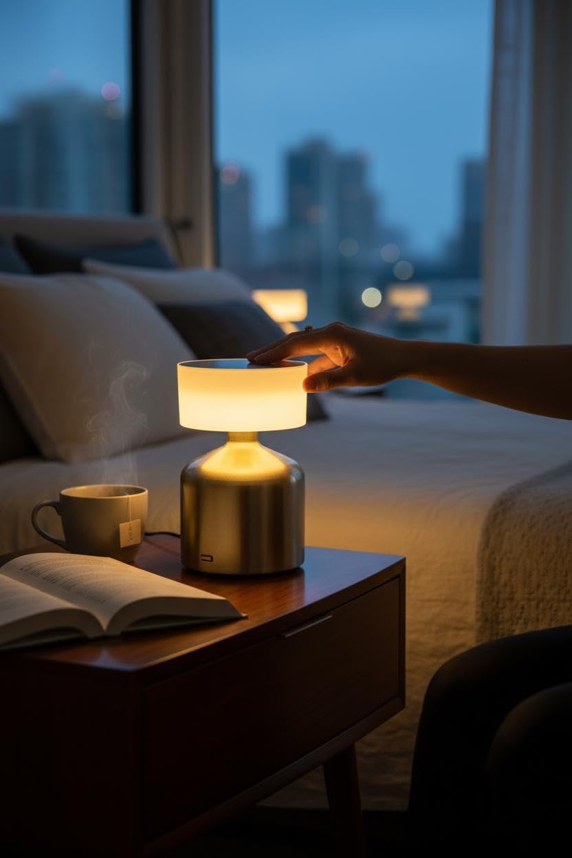 3 Colour Touch Control USB Charging Decorative Metal Modern Golden Table Lamp - Image 3