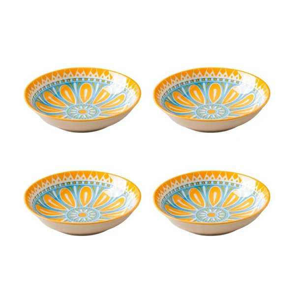 Vibrant Sunshine Bloom Ceramic Bowls – Set of 4 (220ml each) - Image 2