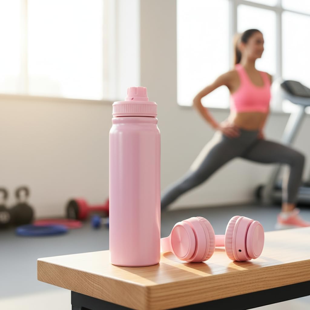 Stainless Steel Water Bottle 1000 ml (Pink) - Image 3