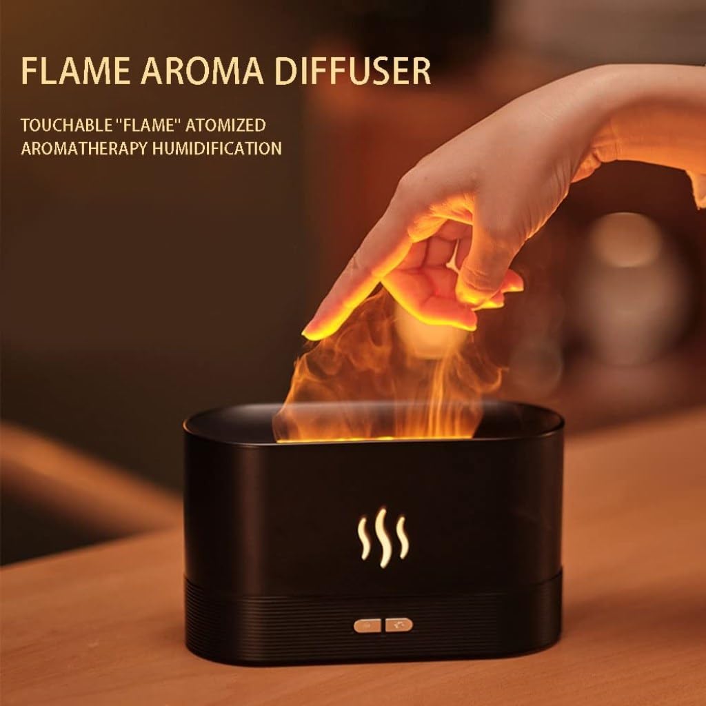 Fire Flame Aromatherapy Humidifier for Home | Ultrasonic Essential Oil Aroma Diffuser with Multi-Colour LED - Image 2