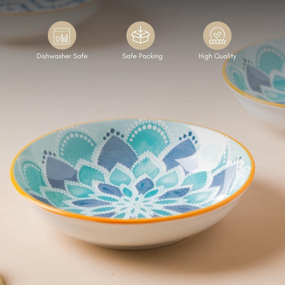 Ceramic Round Snack Plate Set of 4 - Image 4