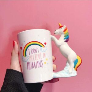 3D Unicorn handle ceramic coffee mug 380 ml