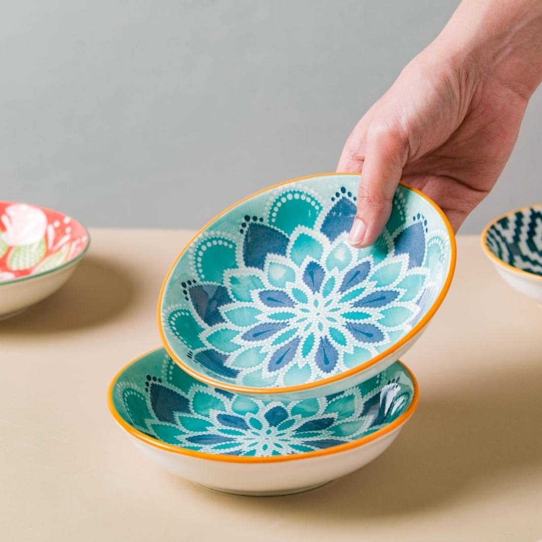 Ceramic Round Snack Plate Set of 4 - Image 6