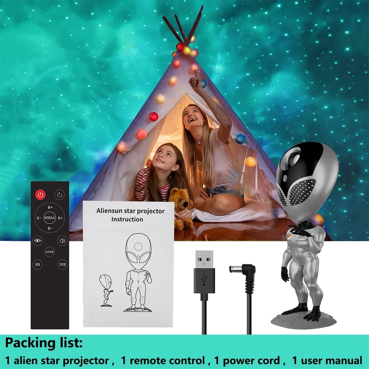 Talking Alien Galaxy Projector with Remote & Talking Tom Feature - Image 2