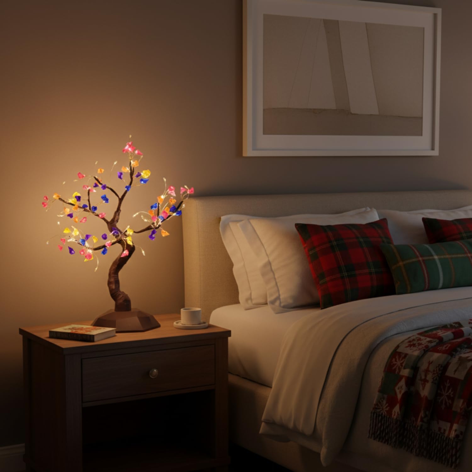 Stone Palm Tree LED Table Lamp Decorative Bonsai Light with Adjustable Branches - Image 8