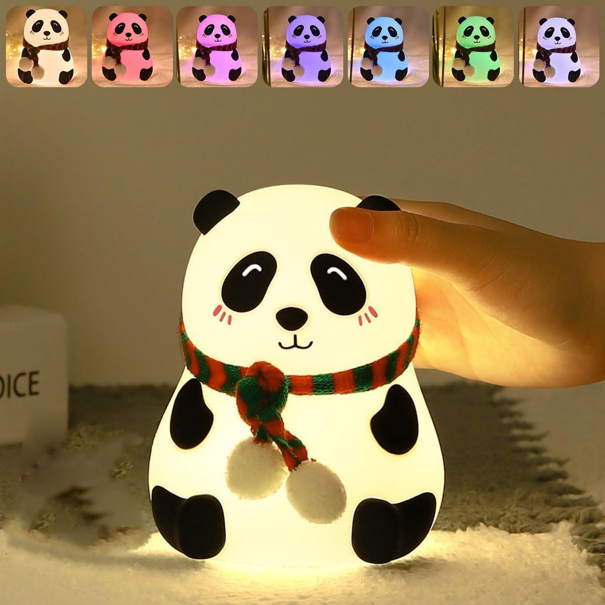 Rechargeable & Color changing Cute Silicone Panda Night Light Kids Lamp