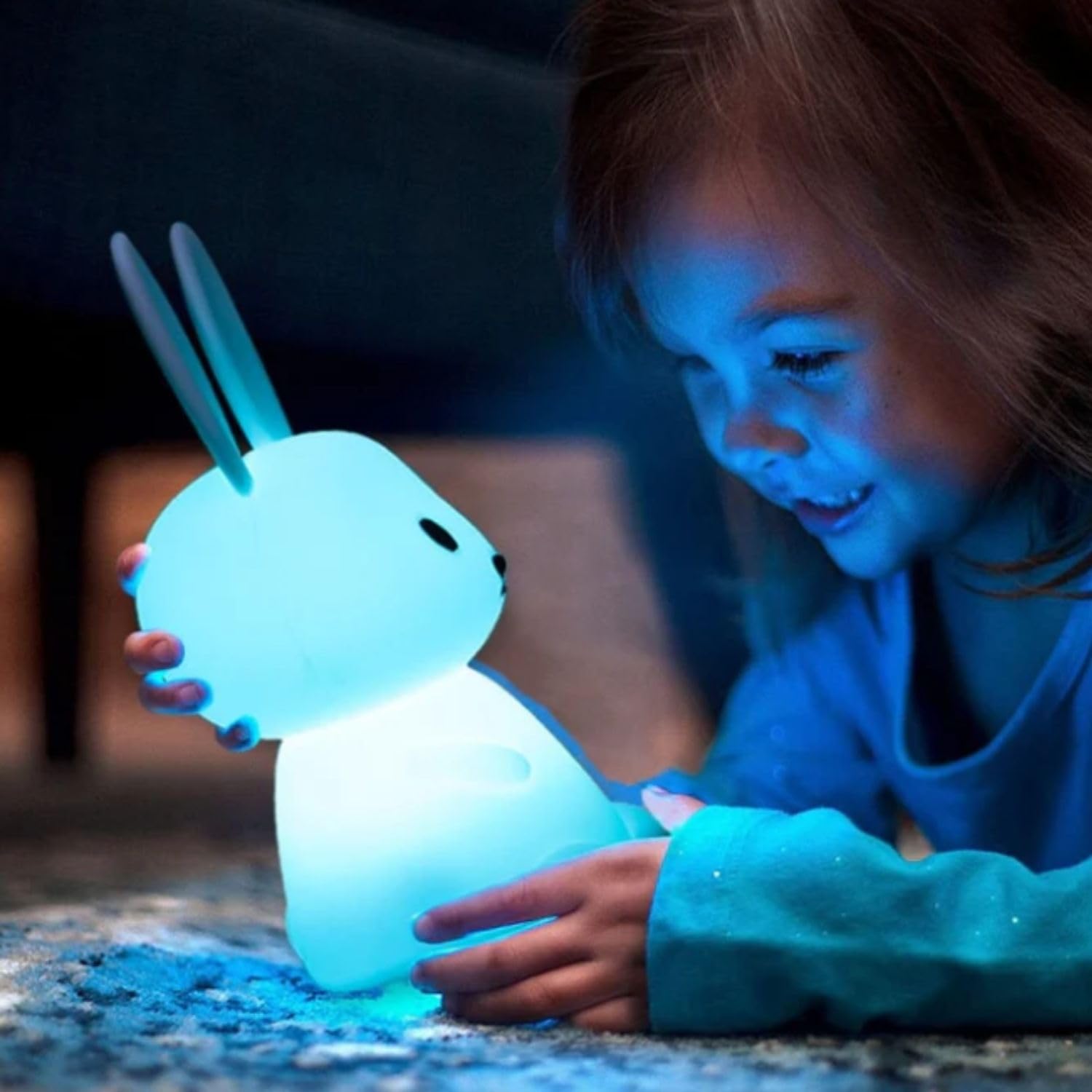 Silicone Sitting Bunny Rechargeable LED Night Lamp - Image 5