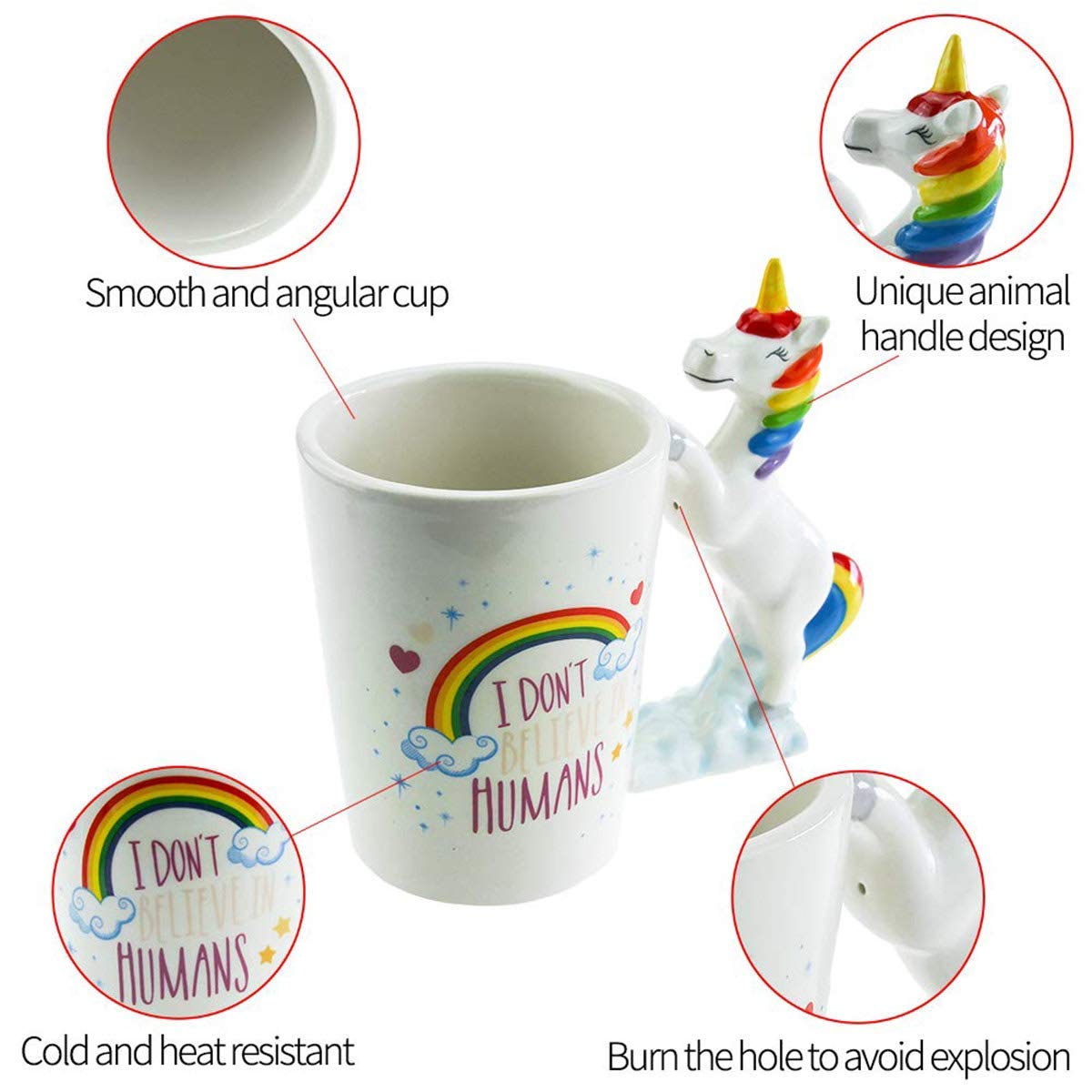 3D Unicorn handle ceramic coffee mug 380 ml - Image 4
