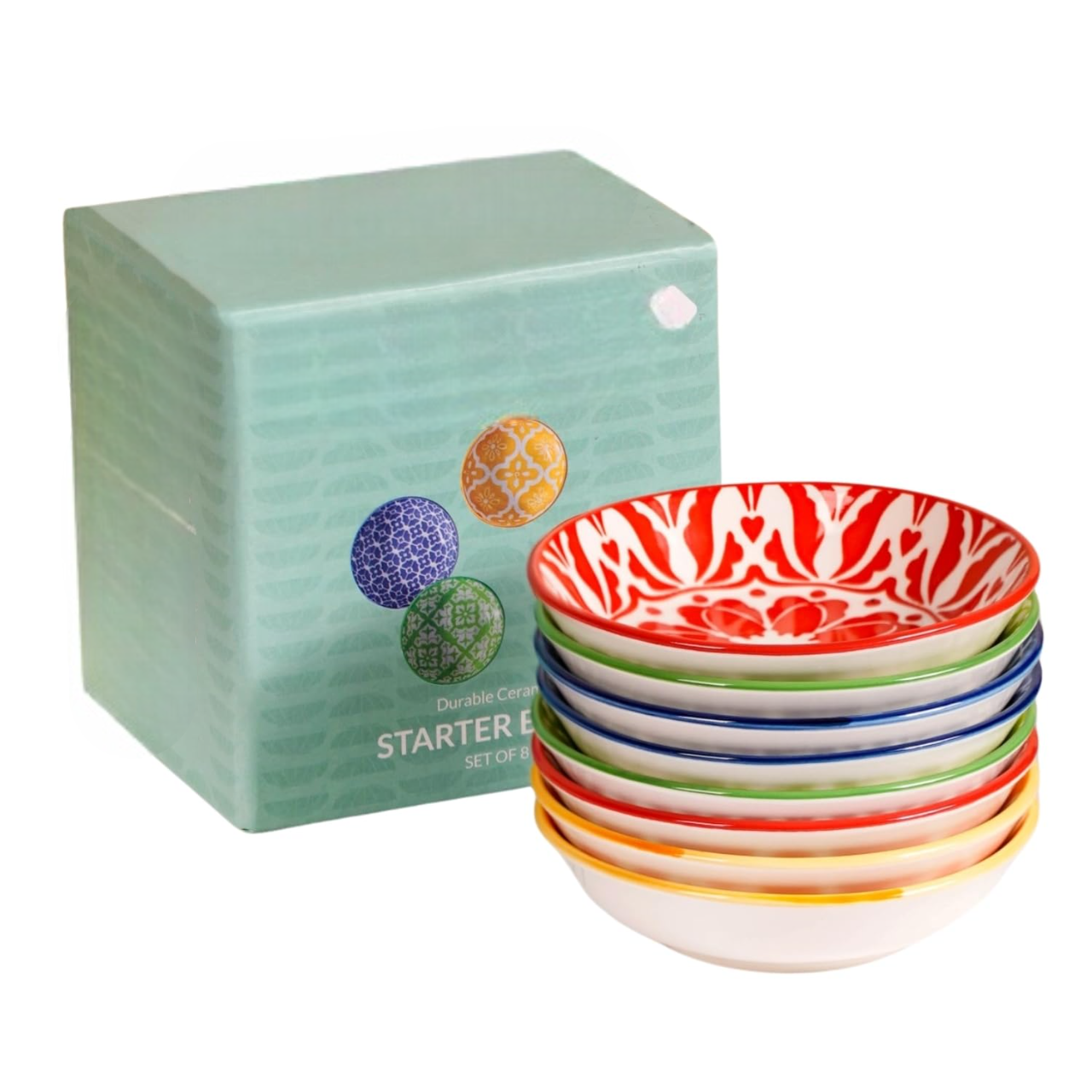 Mix design Set of 8 Small Ceramic Plates (70ml) - Image 4