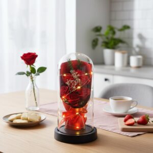 Preserved Flowers Gift with LED Mood Lights Valentine