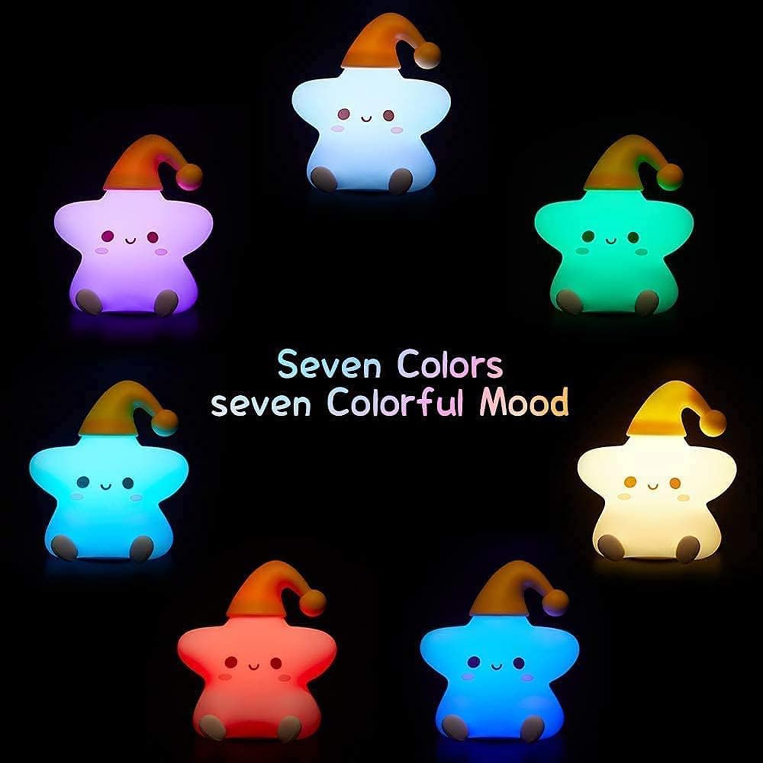 7 Color Changing Silicone Star Night Light for Kids Bedroom and Gifting - Image 8
