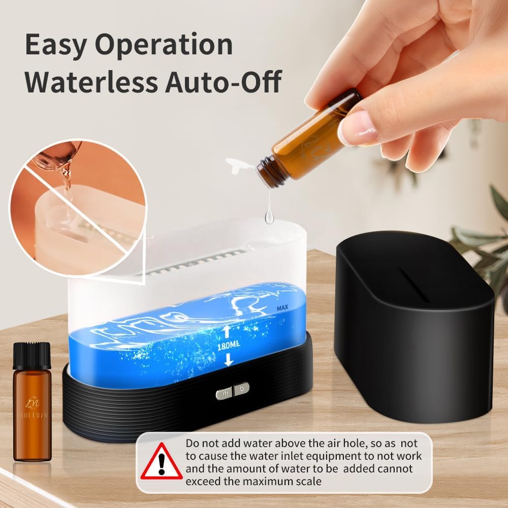 Fire Flame Aromatherapy Humidifier for Home | Ultrasonic Essential Oil Aroma Diffuser with Multi-Colour LED - Image 4