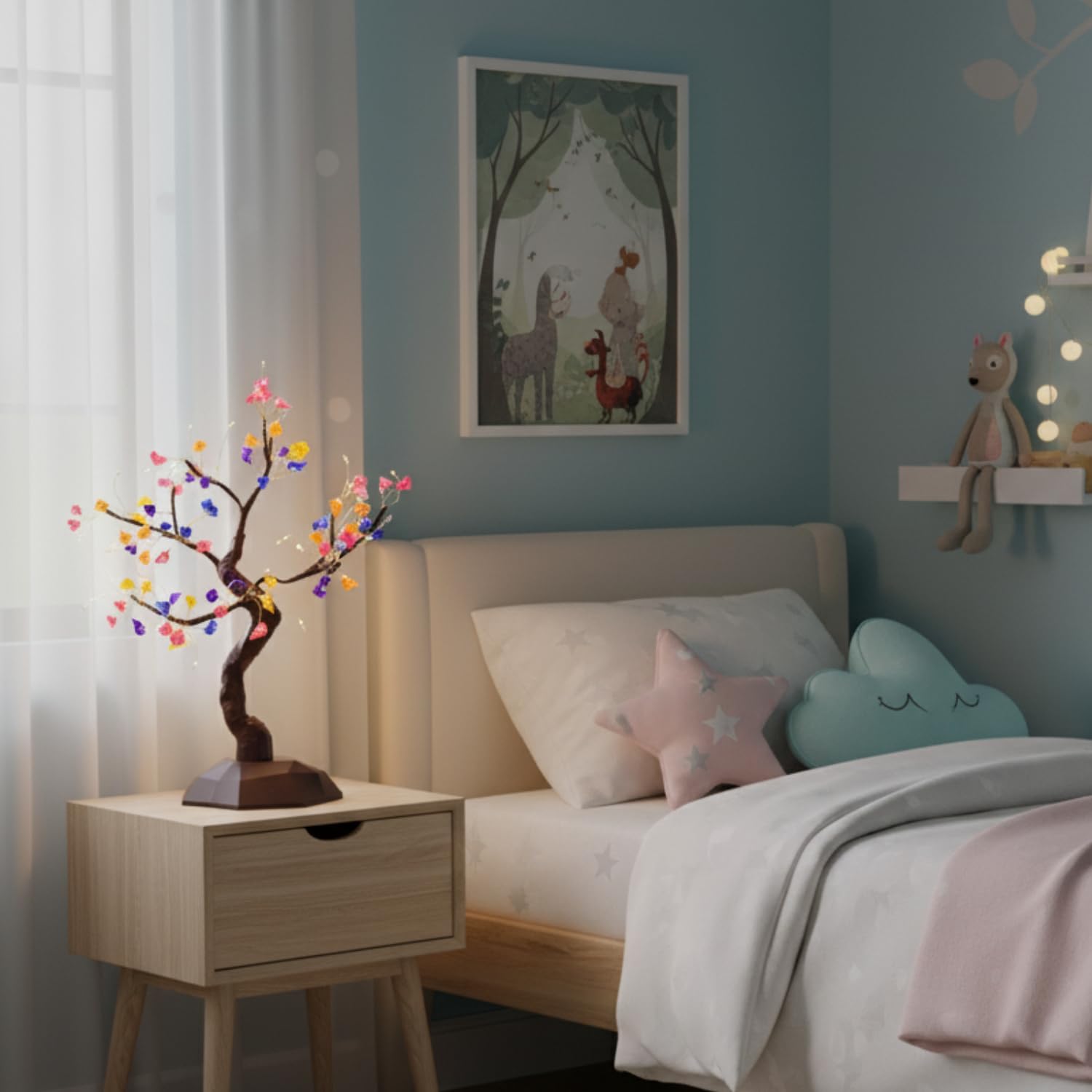 Stone Palm Tree LED Table Lamp Decorative Bonsai Light with Adjustable Branches - Image 6