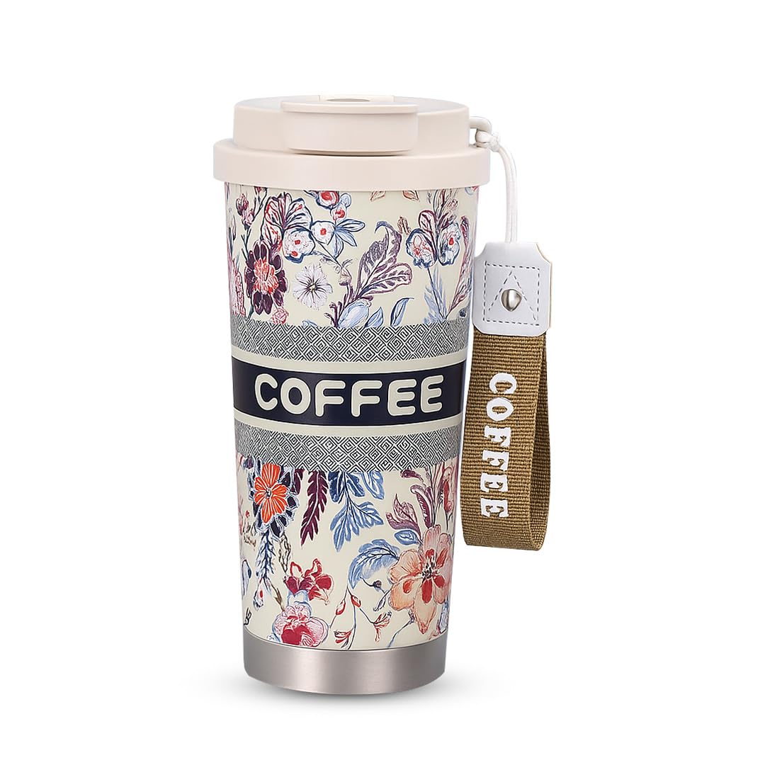 Stainless Steel Coffee Travel Sipper with Straw & Flip Lid (550 ML) - Image 7