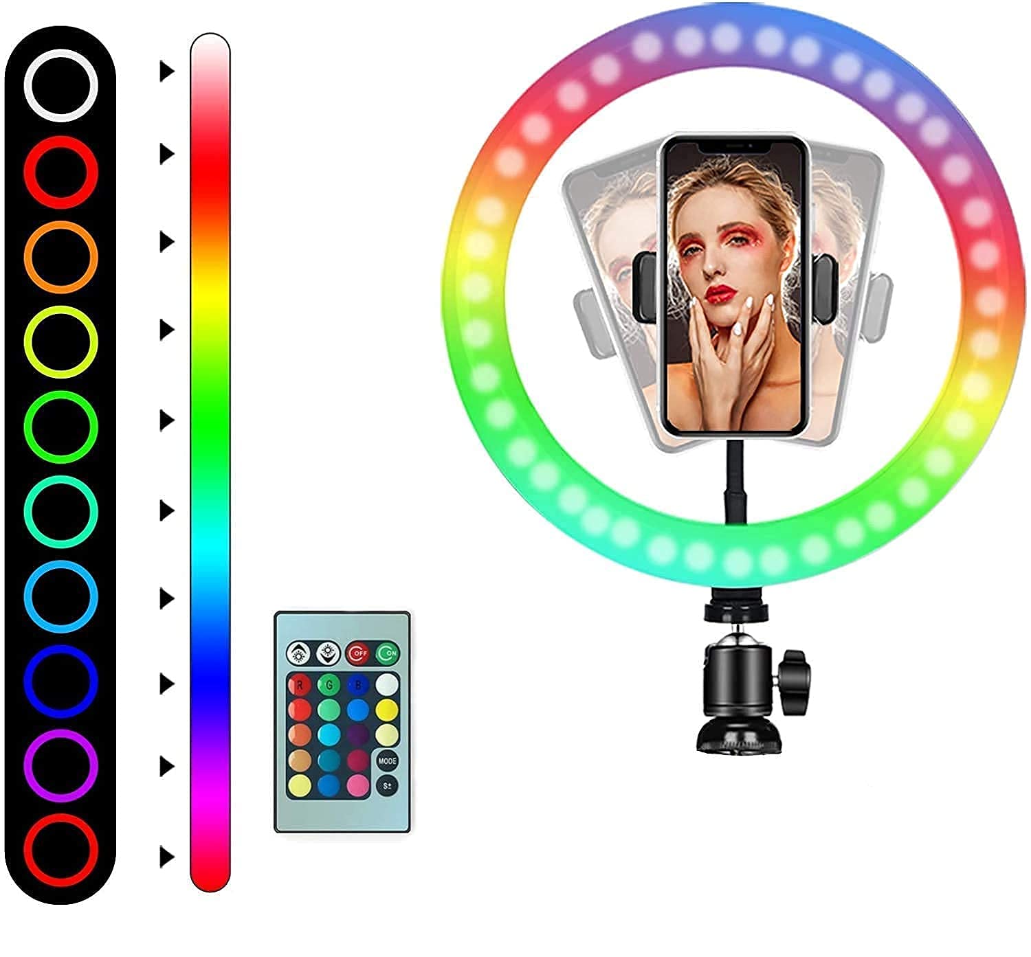 10" inch RGB Ring Light with "7" Feet Tripod Stand for Phone - Image 2