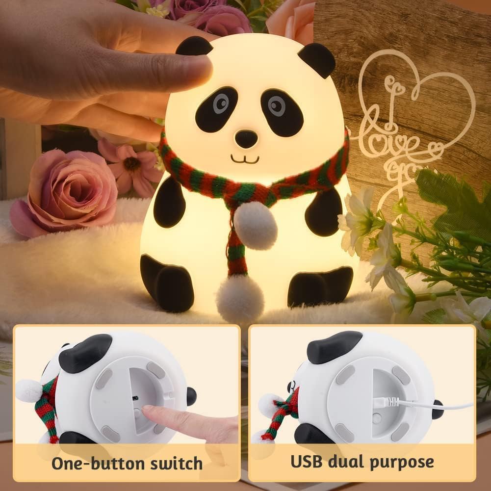 Rechargeable & Color changing Cute Silicone Panda Night Light Kids Lamp - Image 5