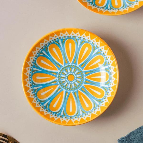 Vibrant Sunshine Bloom Ceramic Bowls – Set of 4 (220ml each) - Image 4