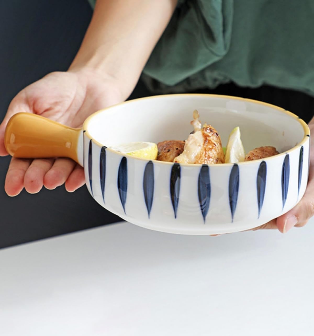 Ceramic Snack & Maggie Bowl with Handle 700 ml