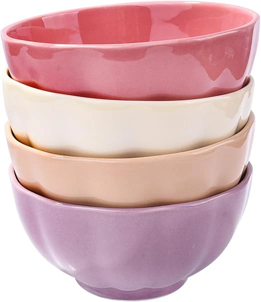 Pastel Charm Ceramic Bowls – Set of 4(310 ml each) - Image 4