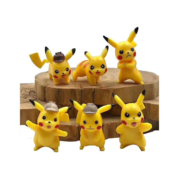 ABS Plastic Pikachu Action Figures (Set of 6)