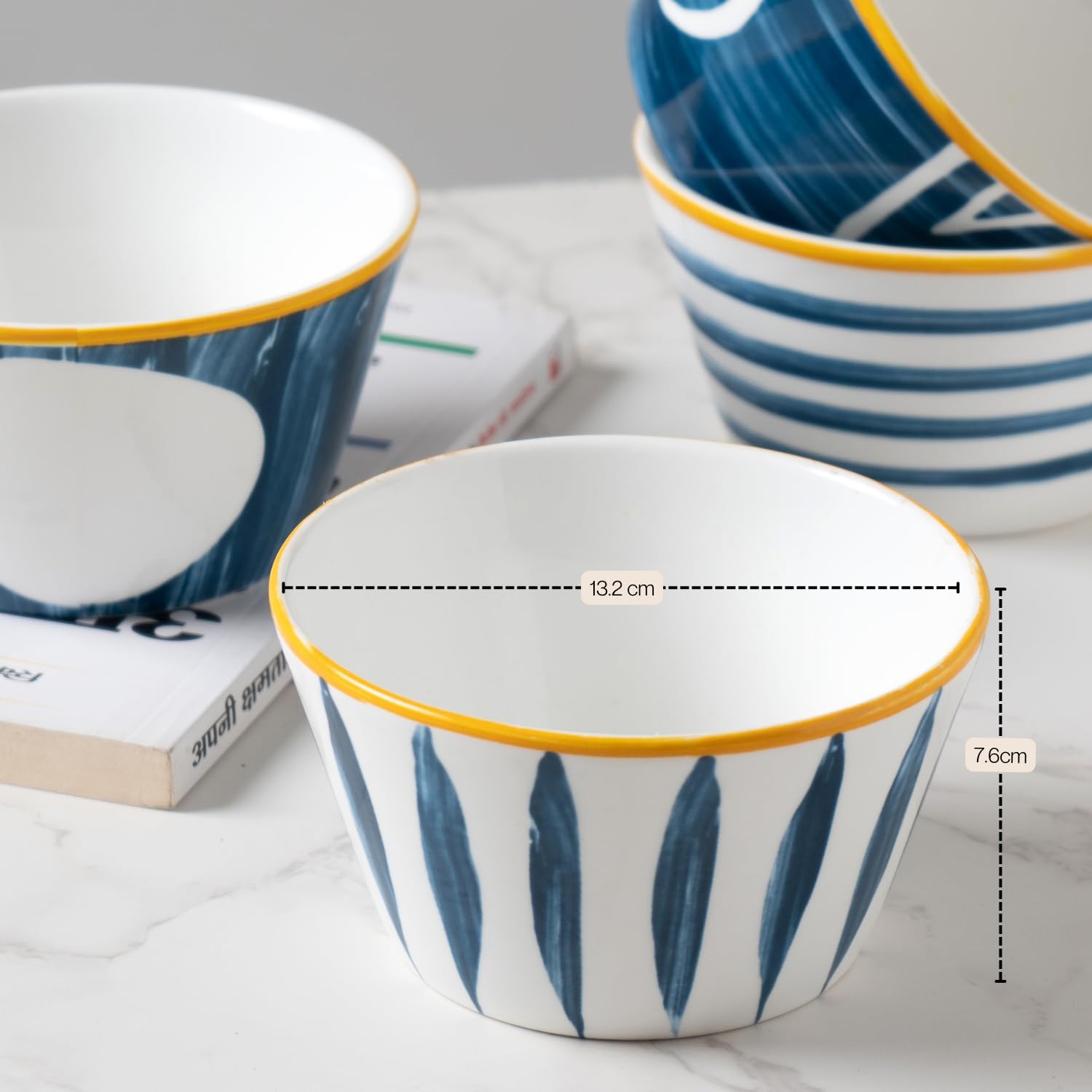 Ceramic Nikko Nero Bowl Set of 4, (470 ml each) - Image 5