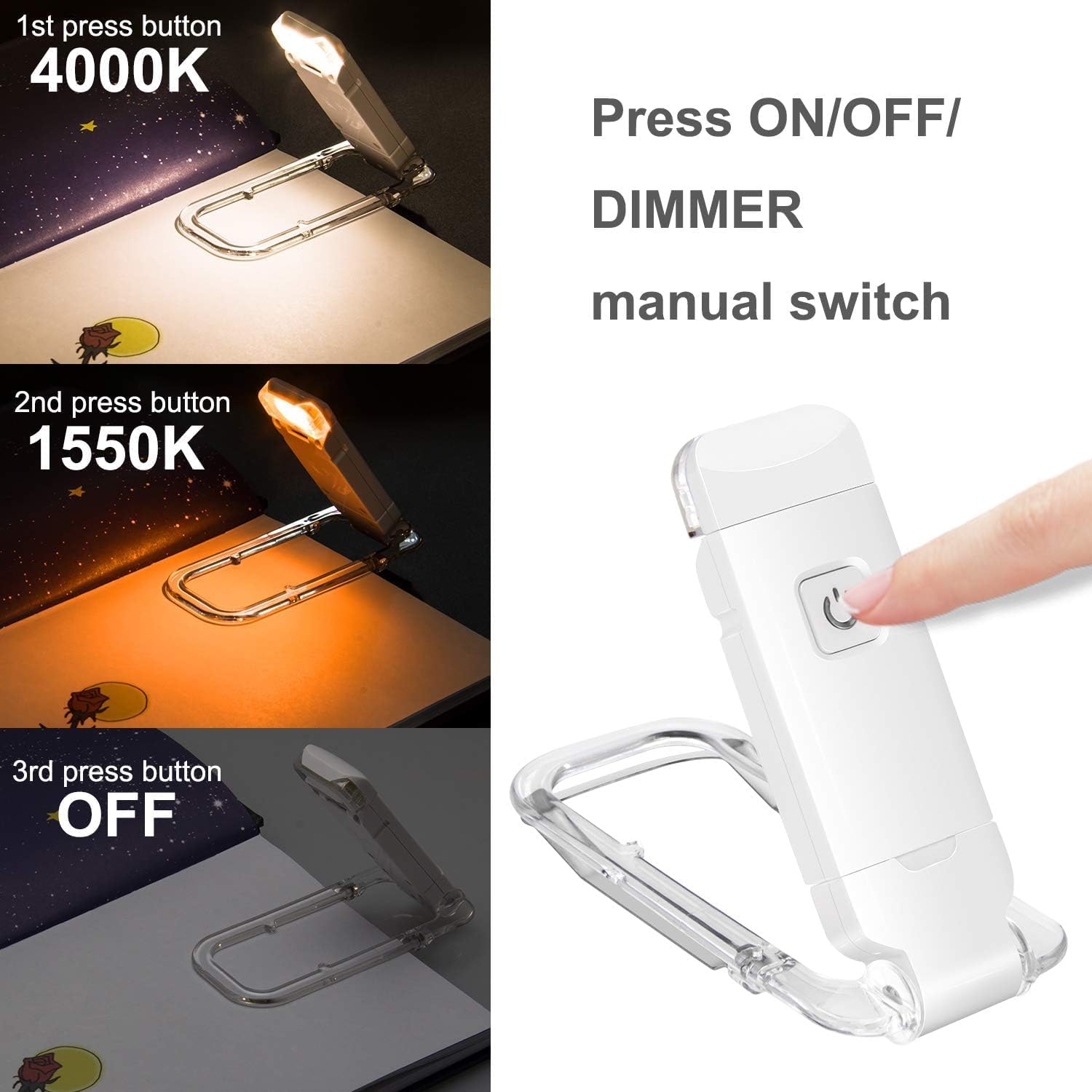Rechargeable Clip Book Reading Light - Image 9